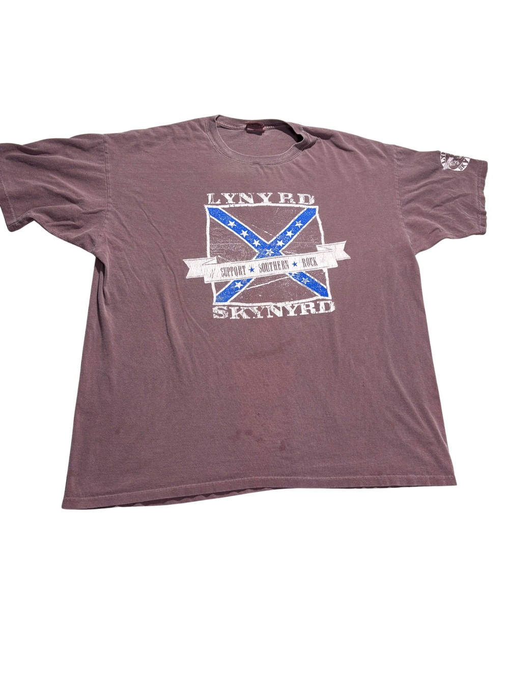 Lynyrd Skynyrd T Shirt Mens 2X Authentic Pigment Brown 2007 Tour Southern Rock
